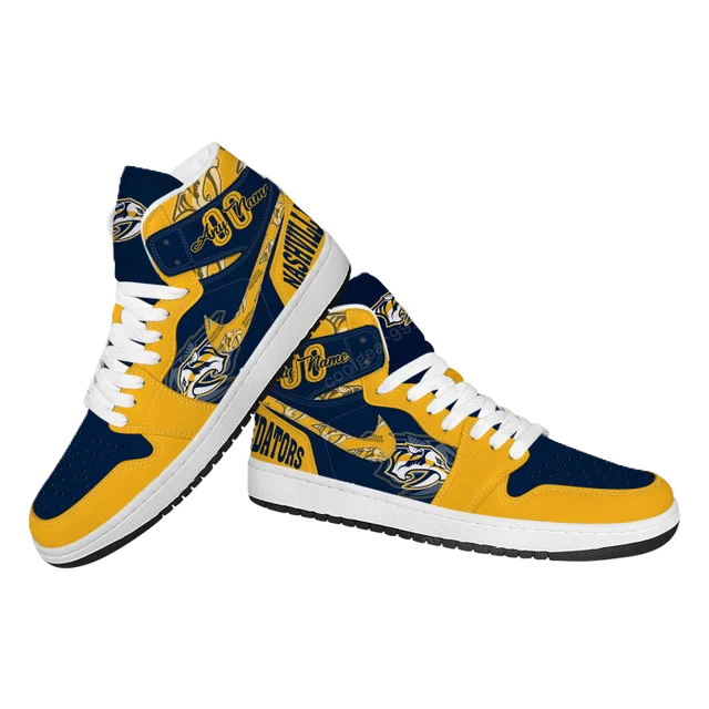 [SUPER SALE] NEW CUSTOMIZED NHL31 NV PREDATORS AIR JORDAN SNEAKERS