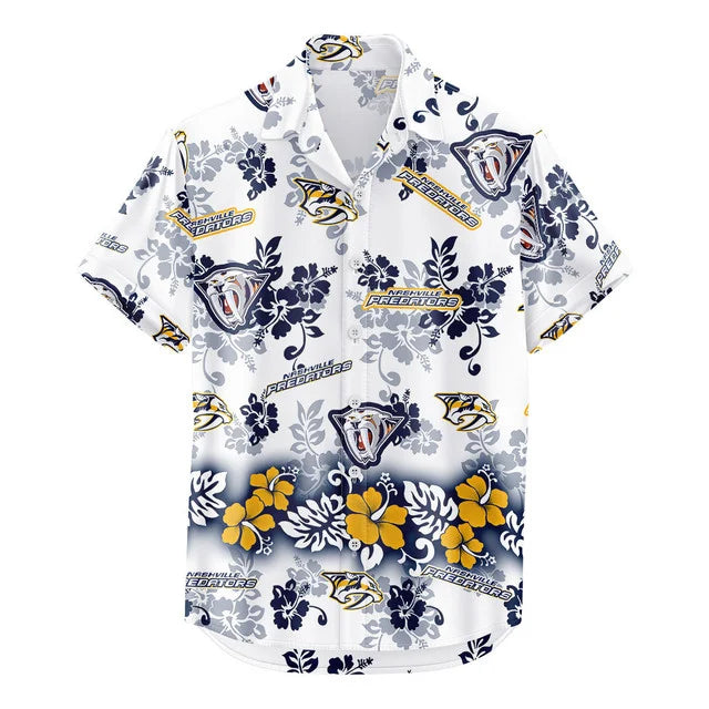 [SUPER SALE ] NEW CUSTOMIZED NHL31 NVP NASHVILLE PREDATORS UNISEX HAWAIIAN SHIRT & SHORTS SET