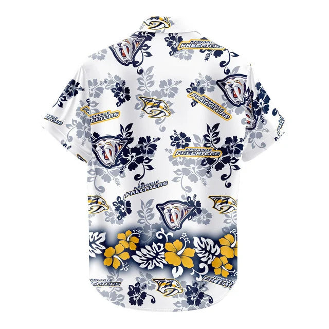 [SUPER SALE ] NEW CUSTOMIZED NHL31 NVP NASHVILLE PREDATORS UNISEX HAWAIIAN SHIRT & SHORTS SET