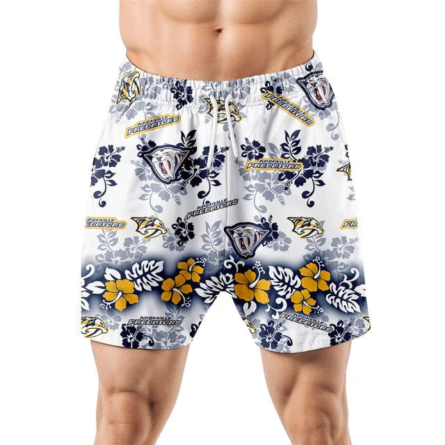 [SUPER SALE ] NEW CUSTOMIZED NHL31 NVP NASHVILLE PREDATORS UNISEX HAWAIIAN SHIRT & SHORTS SET