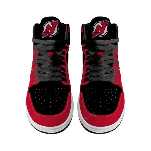 [SUPER SALE] NEW CUSTOMIZED NHL06 NJ DEVILS AIR JORDAN SNEAKERS