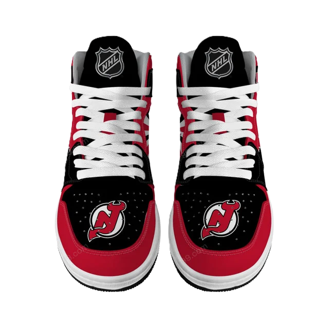 [SUPER SALE] NEW CUSTOMIZED NHL06 NJ DEVILS AIR JORDAN SNEAKERS