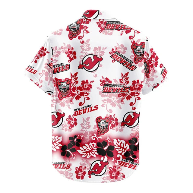 [SUPER SALE ] NEW CUSTOMIZED NHL06 NJD NEW JERSEY DEVILS UNISEX HAWAIIAN SHIRT & SHORTS SET