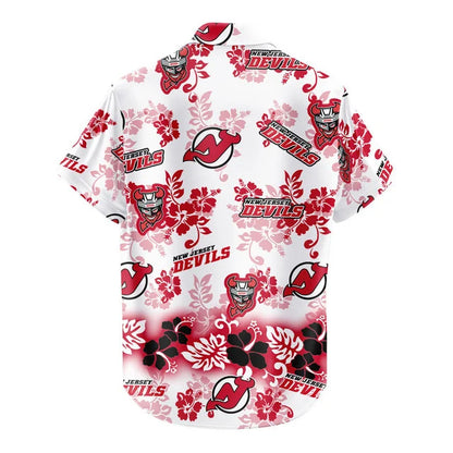 [SUPER SALE ] NEW CUSTOMIZED NHL06 NJD NEW JERSEY DEVILS UNISEX HAWAIIAN SHIRT & SHORTS SET
