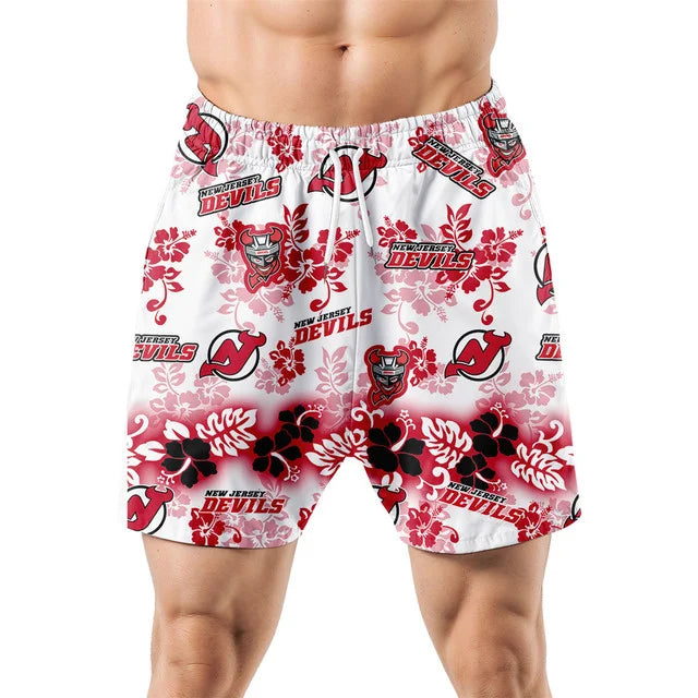 [SUPER SALE ] NEW CUSTOMIZED NHL06 NJD NEW JERSEY DEVILS UNISEX HAWAIIAN SHIRT & SHORTS SET