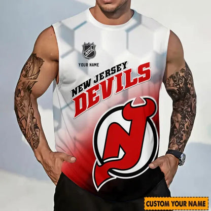 LIMITED EDITION - NEW CUSTOMIZED NHL06 NJD NEW JERSEY DEVILS TANK TOP & GYM SHIRT