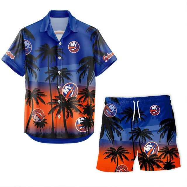 LIMITED EDITION - NEW CUSTOMIZED NHL25 NYI NEW YORK ISLANDERS UNISEX HAWAIIAN SHIRT & SHORTS SET