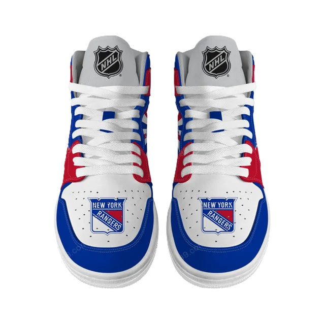 [SUPER SALE] NEW CUSTOMIZED NHL24 NY RANGERS AIR JORDAN SNEAKERS