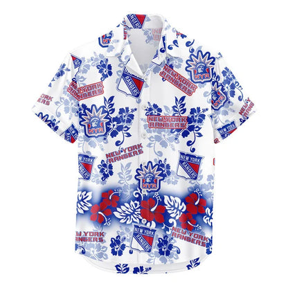 [SUPER SALE ] NEW CUSTOMIZED NHL24 NYR NEW YORK RANGERS UNISEX HAWAIIAN SHIRT & SHORTS SET