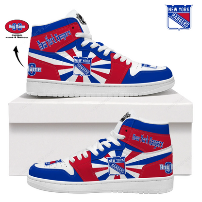 [SUPER SALE] NEW CUSTOMIZED NHL24 NY RANGERS AIR JORDAN SNEAKERS