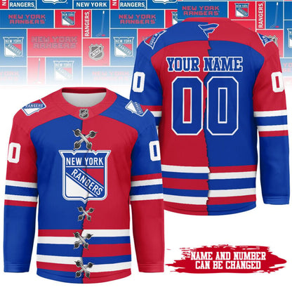 LIMITED EDITION - NEW CUSTOMIZED NHL24 NYR NEW YORK RANGERS UNISEX HOCKEY JERSEY