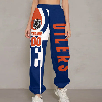 LIMITED EDITION - NEW CUSTOMIZED NHL03 EMO EDMONTON OILERS LONG PANTS