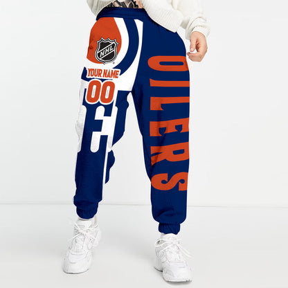 LIMITED EDITION - NEW CUSTOMIZED NHL03 EMO EDMONTON OILERS LONG PANTS