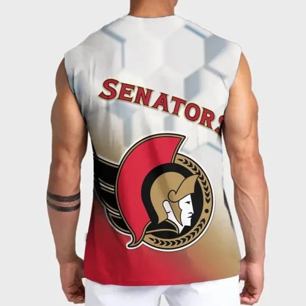 LIMITED EDITION - NEW CUSTOMIZED NHL29 OSN OTTAWA SENATORS TANK TOP & GYM SHIRT