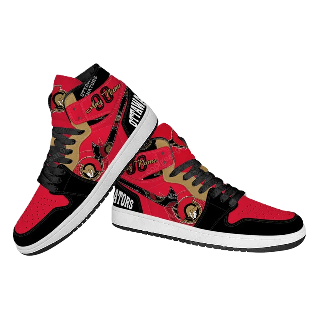 [SUPER SALE] NEW CUSTOMIZED NHL29 OT SENATORS AIR JORDAN SNEAKERS
