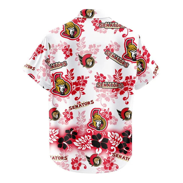 [SUPER SALE ] NEW CUSTOMIZED NHL29 OSN OTTAWA SENATORS UNISEX HAWAIIAN SHIRT & SHORTS SET