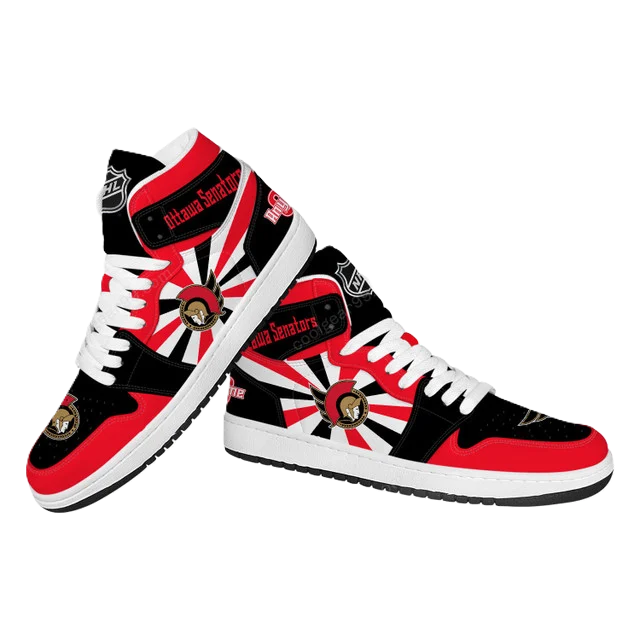 [SUPER SALE] NEW CUSTOMIZED NHL29 OT SENATORS AIR JORDAN SNEAKERS