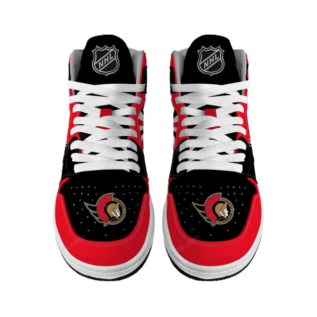 [SUPER SALE] NEW CUSTOMIZED NHL29 OT SENATORS AIR JORDAN SNEAKERS