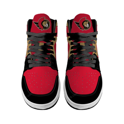 [SUPER SALE] NEW CUSTOMIZED NHL29 OT SENATORS AIR JORDAN SNEAKERS