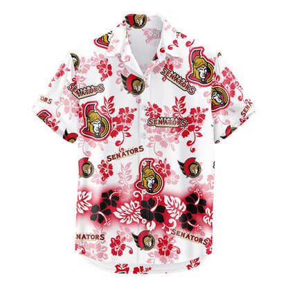 [SUPER SALE ] NEW CUSTOMIZED NHL29 OSN OTTAWA SENATORS UNISEX HAWAIIAN SHIRT & SHORTS SET