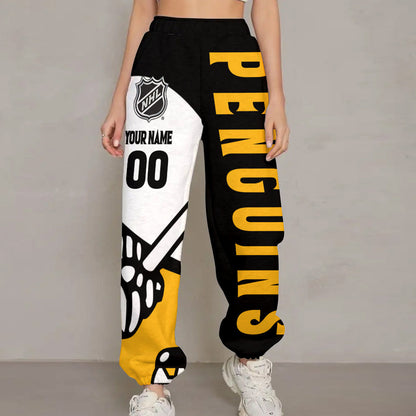 LIMITED EDITION - NEW CUSTOMIZED NHL26 PBP PITTSBURGH PENGUINS LONG PANTS