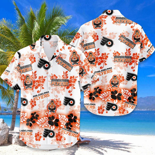 [SUPER SALE ] NEW CUSTOMIZED NHL27 BFS PHILADELPHIA FLYERS UNISEX HAWAIIAN SHIRT & SHORTS SET