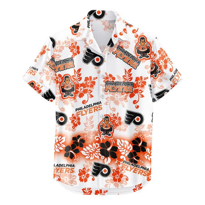 [SUPER SALE ] NEW CUSTOMIZED NHL27 BFS PHILADELPHIA FLYERS UNISEX HAWAIIAN SHIRT & SHORTS SET