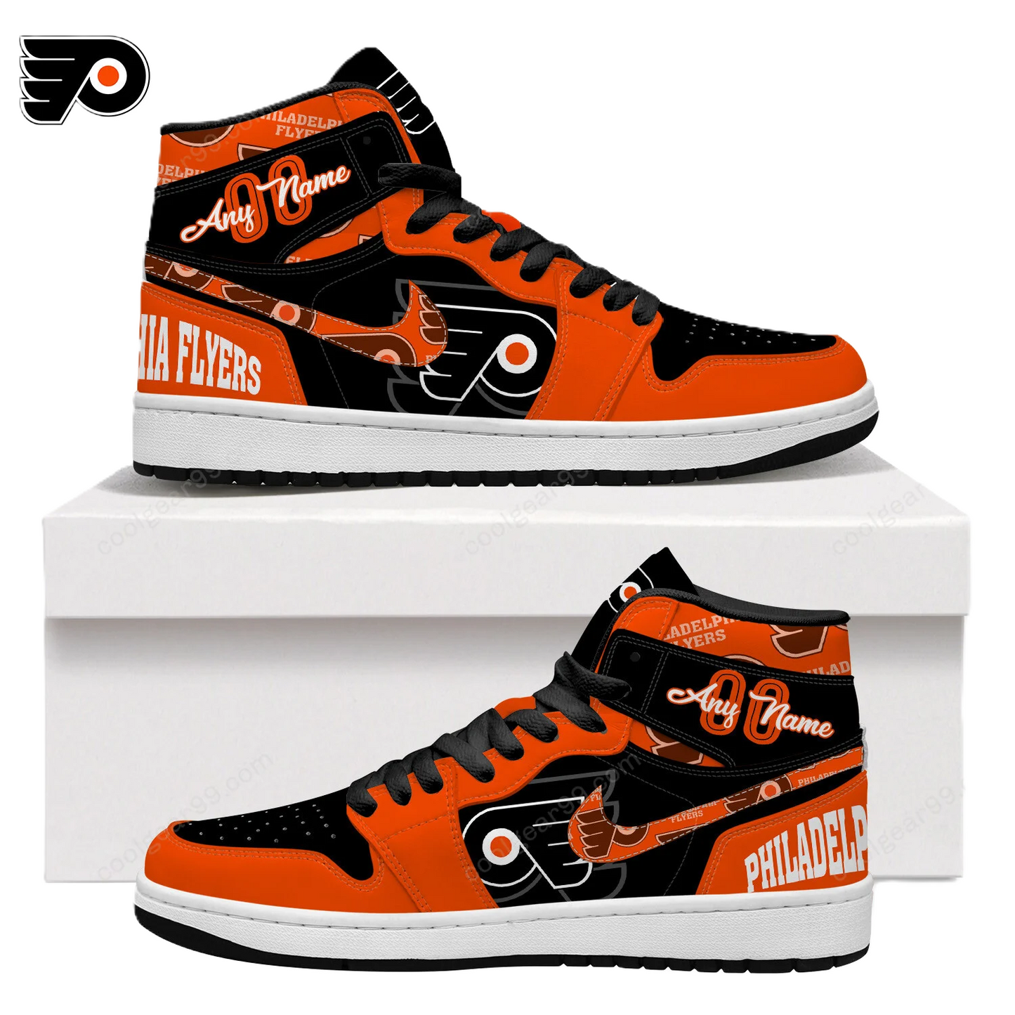 [SUPER SALE] NEW CUSTOMIZED NHL27 PD FLYERS AIR JORDAN SNEAKERS