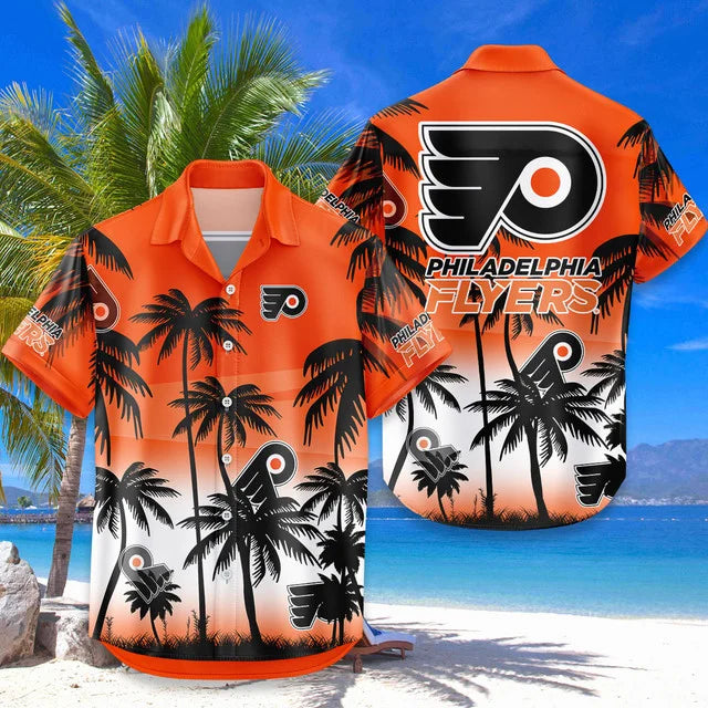 LIMITED EDITION - NEW CUSTOMIZED NHL27 BFS PHILADELPHIA FLYERS UNISEX HAWAIIAN SHIRT & SHORTS SET