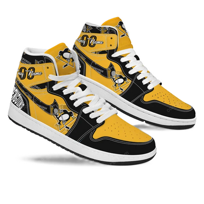 [SUPER SALE] NEW CUSTOMIZED NHL26 PB PENGUINS AIR JORDAN SNEAKERS