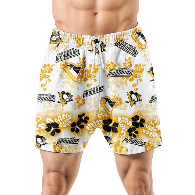 [SUPER SALE ] NEW CUSTOMIZED NHL26 PBP PITTSBURGH PENGUINS UNISEX HAWAIIAN SHIRT & SHORTS SET