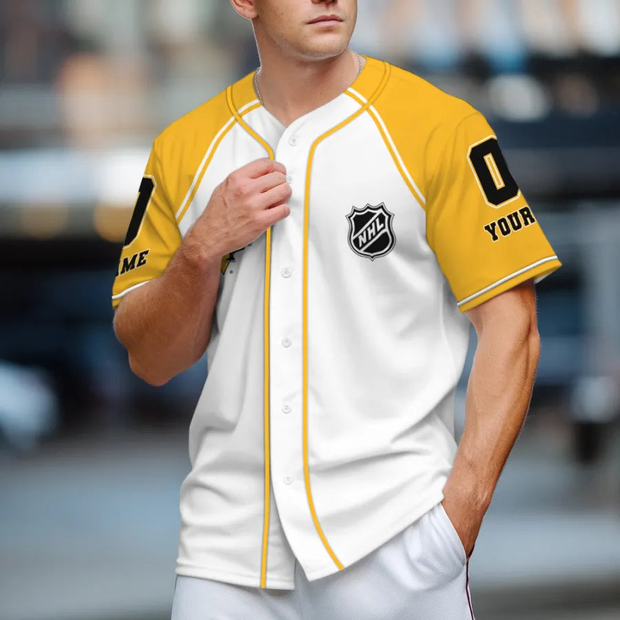LIMITED EDITION - NEW CUSTOMIZED NHL26 PBP PITTSBURGH PENGUINS BASEBALL JERSEY