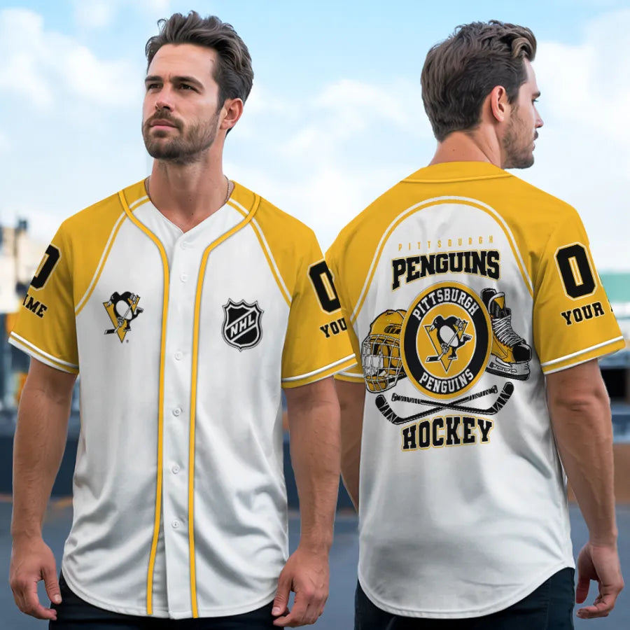 LIMITED EDITION - NEW CUSTOMIZED NHL26 PBP PITTSBURGH PENGUINS BASEBALL JERSEY