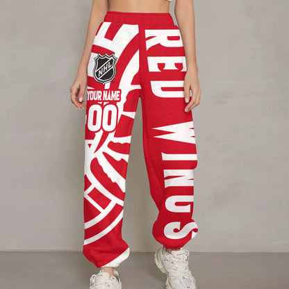 LIMITED EDITION - NEW CUSTOMIZED NHL22 DRW DETROIT RED WINGS LONG PANTS