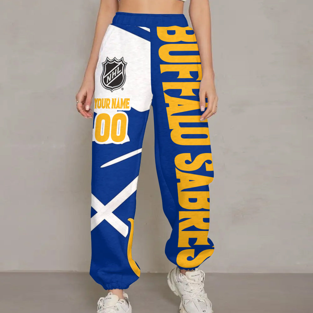 LIMITED EDITION - NEW CUSTOMIZED NHL28 BFS BUFFALO SABRES LONG PANTS