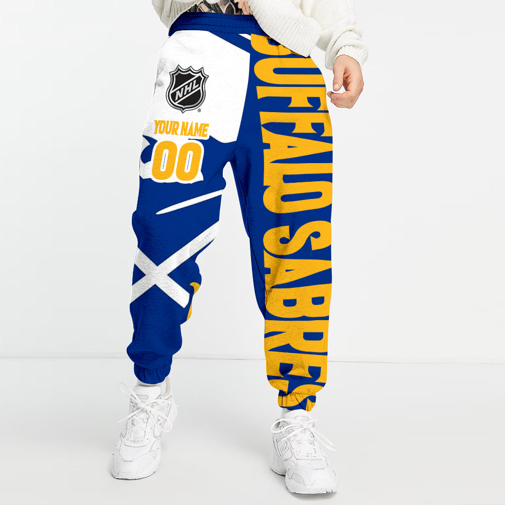 LIMITED EDITION - NEW CUSTOMIZED NHL28 BFS BUFFALO SABRES LONG PANTS