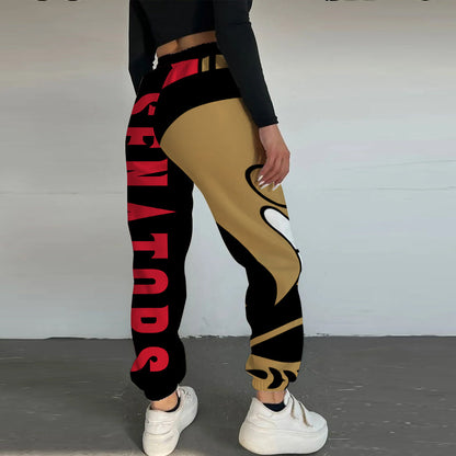 LIMITED EDITION - NEW CUSTOMIZED NHL29 OSN OTTAWA SENATORS LONG PANTS