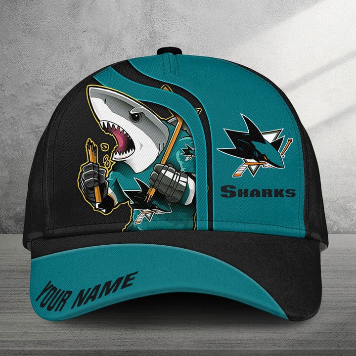 LIMITED EDITION - NEW CUSTOMIZED NHL32 SJS SAN JOSE SHARKS CLASSIC CAP