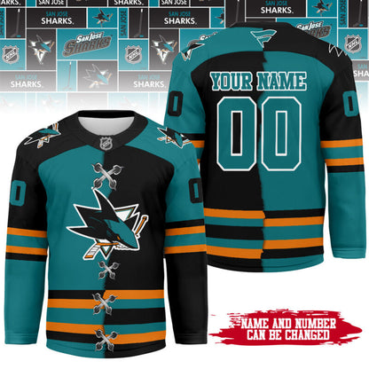 LIMITED EDITION - NEW CUSTOMIZED NHL32 SJS SAN JOSE SHARKS UNISEX HOCKEY JERSEY