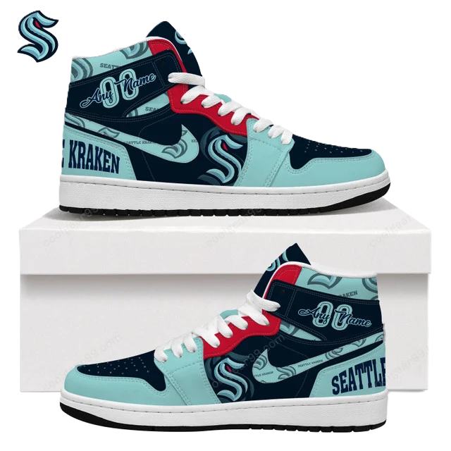 [SUPER SALE] NEW CUSTOMIZED NHL20 ST KRAKEN AIR JORDAN SNEAKERS