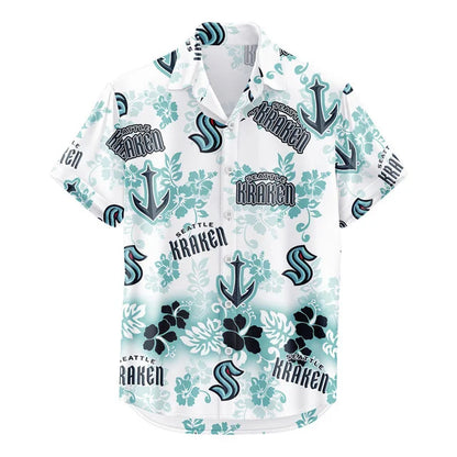 [SUPER SALE ] NEW CUSTOMIZED NHL20 SEATTLE KRAKEN UNISEX HAWAIIAN SHIRT & SHORTS SET
