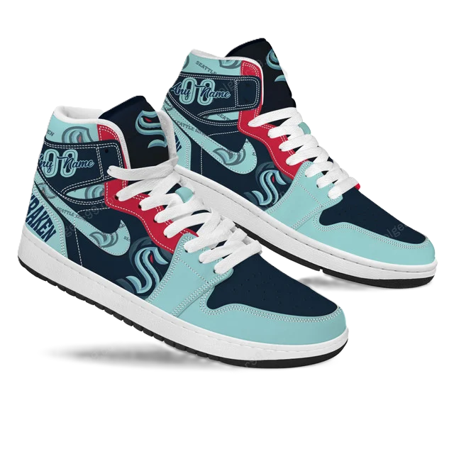 [SUPER SALE] NEW CUSTOMIZED NHL20 ST KRAKEN AIR JORDAN SNEAKERS