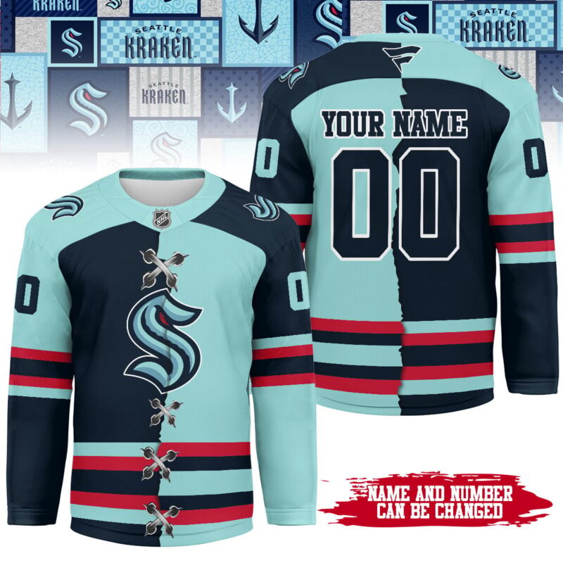 LIMITED EDITION - NEW CUSTOMIZED NHL20 SEATTLE KRAKEN UNISEX HOCKEY JERSEY