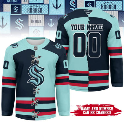 LIMITED EDITION - NEW CUSTOMIZED NHL20 SEATTLE KRAKEN UNISEX HOCKEY JERSEY