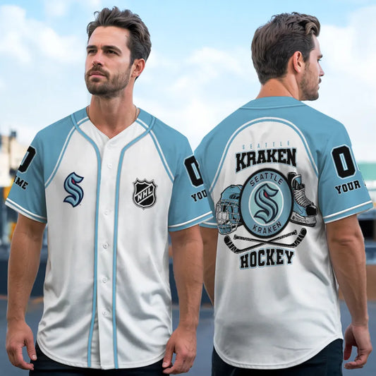 LIMITED EDITION - NEW CUSTOMIZED NHL20 SEATTLE KRAKEN BASEBALL JERSEY