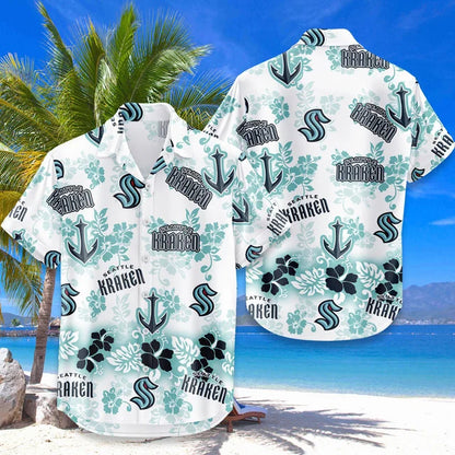[SUPER SALE ] NEW CUSTOMIZED NHL20 SEATTLE KRAKEN UNISEX HAWAIIAN SHIRT & SHORTS SET