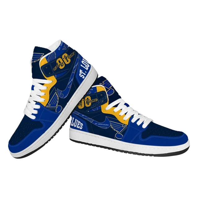 [SUPER SALE] NEW CUSTOMIZED NHL14 SL BLUES AIR JORDAN SNEAKERS