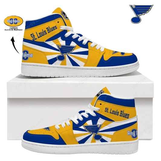 [SUPER SALE] NEW CUSTOMIZED NHL14 SL BLUES AIR JORDAN SNEAKERS