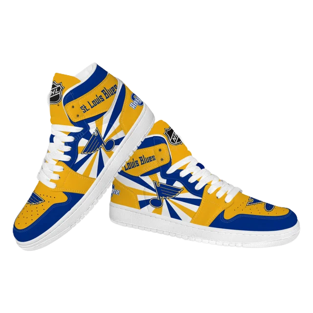 [SUPER SALE] NEW CUSTOMIZED NHL14 SL BLUES AIR JORDAN SNEAKERS