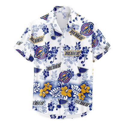 [SUPER SALE ] NEW CUSTOMIZED NHL14 SLB ST. LOUIS BLUES UNISEX HAWAIIAN SHIRT & SHORTS SET